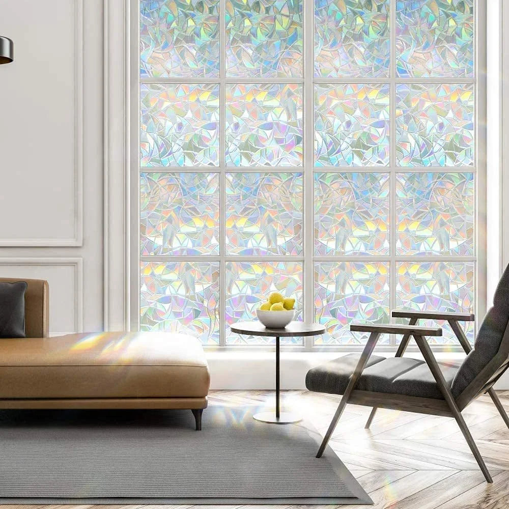 3D Rainbow Effect Self-Adhesive Window  Privacy Film