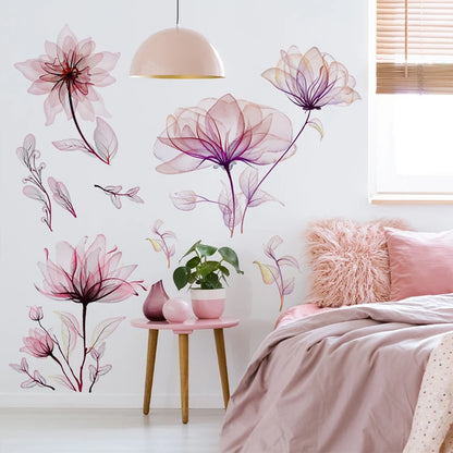 Creative Pink Floral Wall Decal