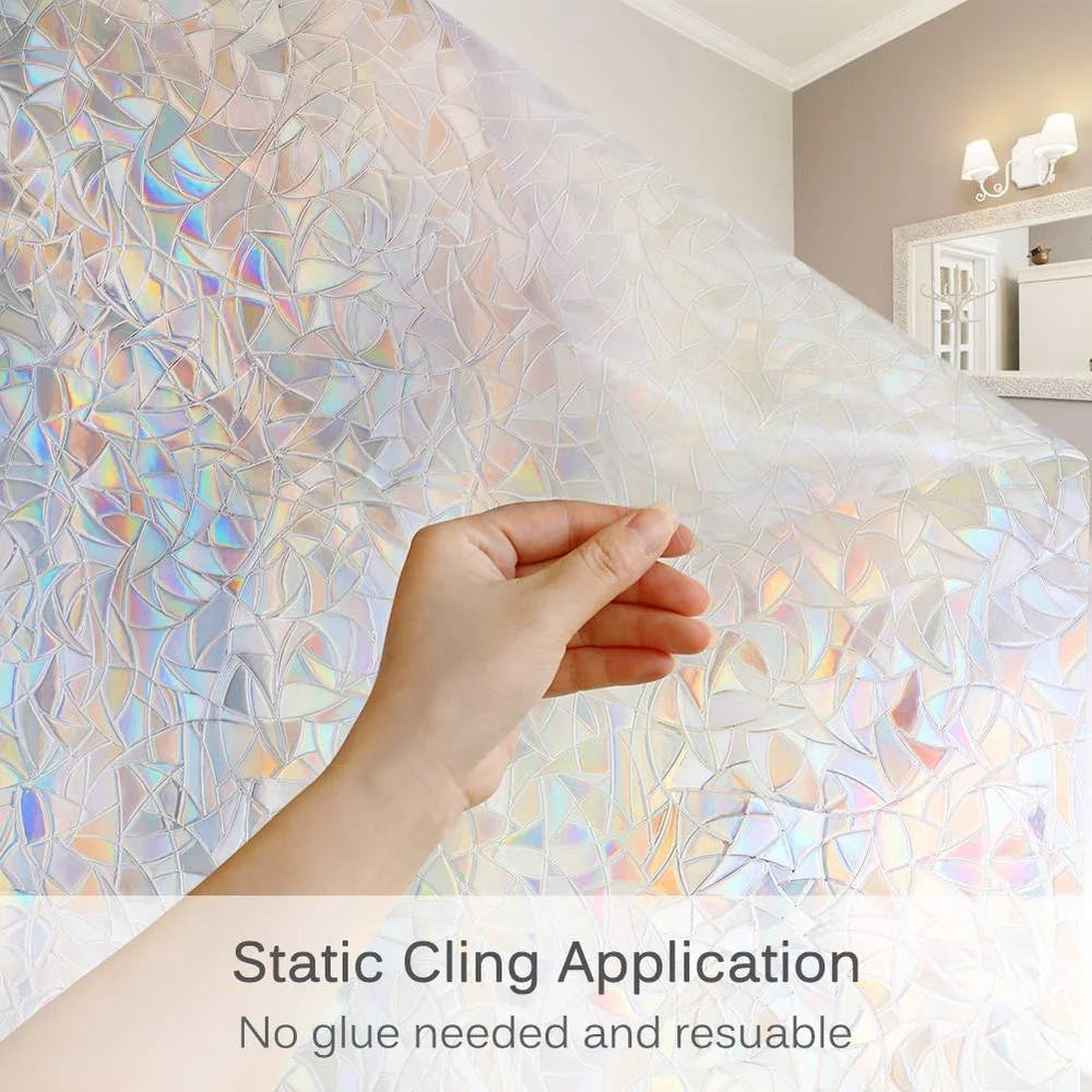 3D Rainbow Effect Self-Adhesive Window  Privacy Film