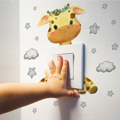 Starry Night Animal Lightswitch Wall  Decal