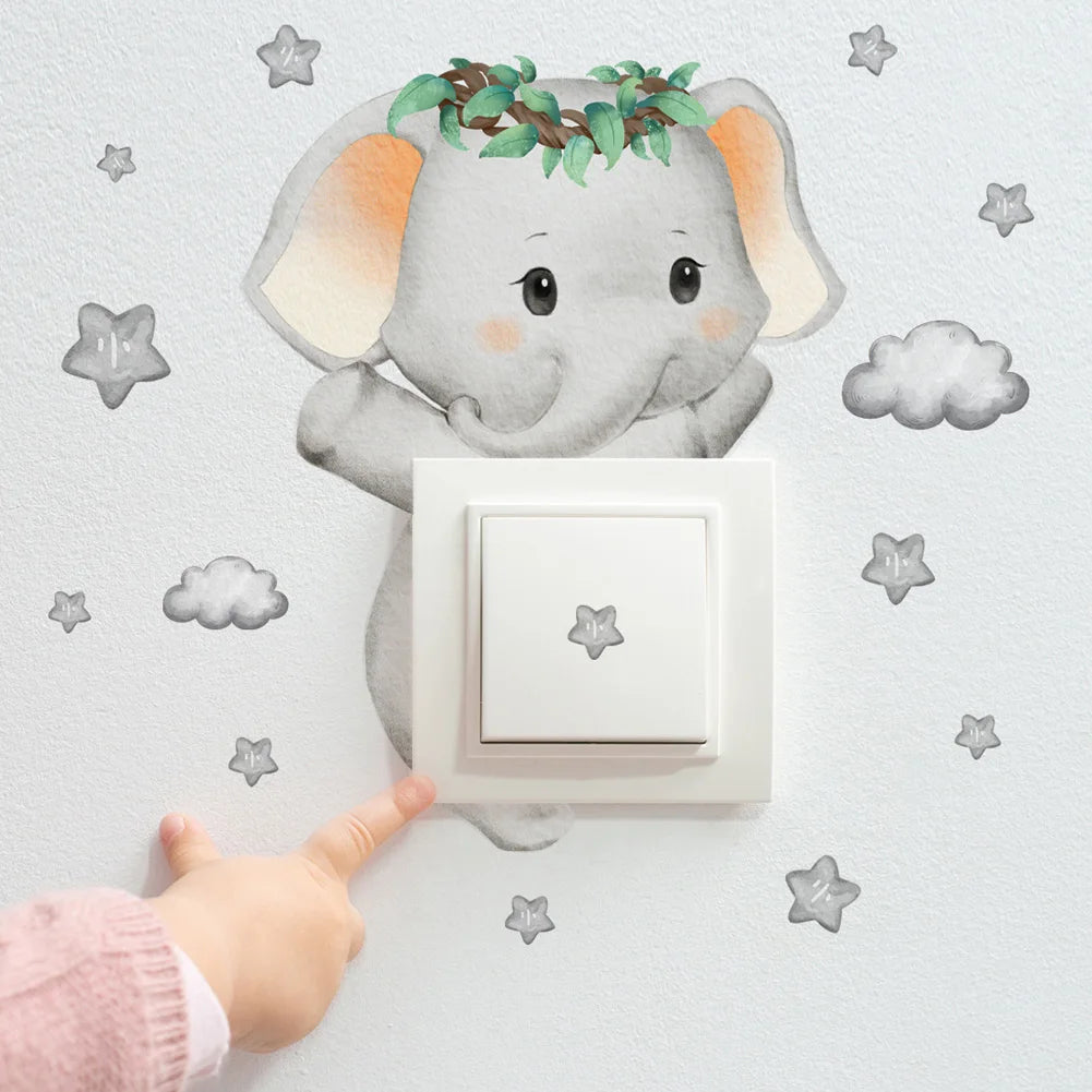 Starry Night Animal Lightswitch Wall  Decal