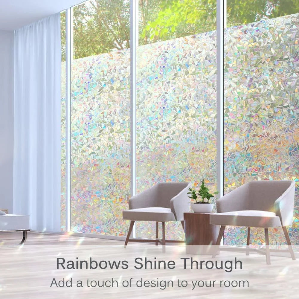 3D Rainbow Effect Self-Adhesive Window  Privacy Film