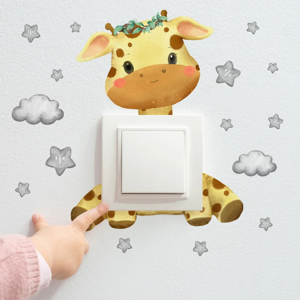 Starry Night Animal Lightswitch Wall  Decal