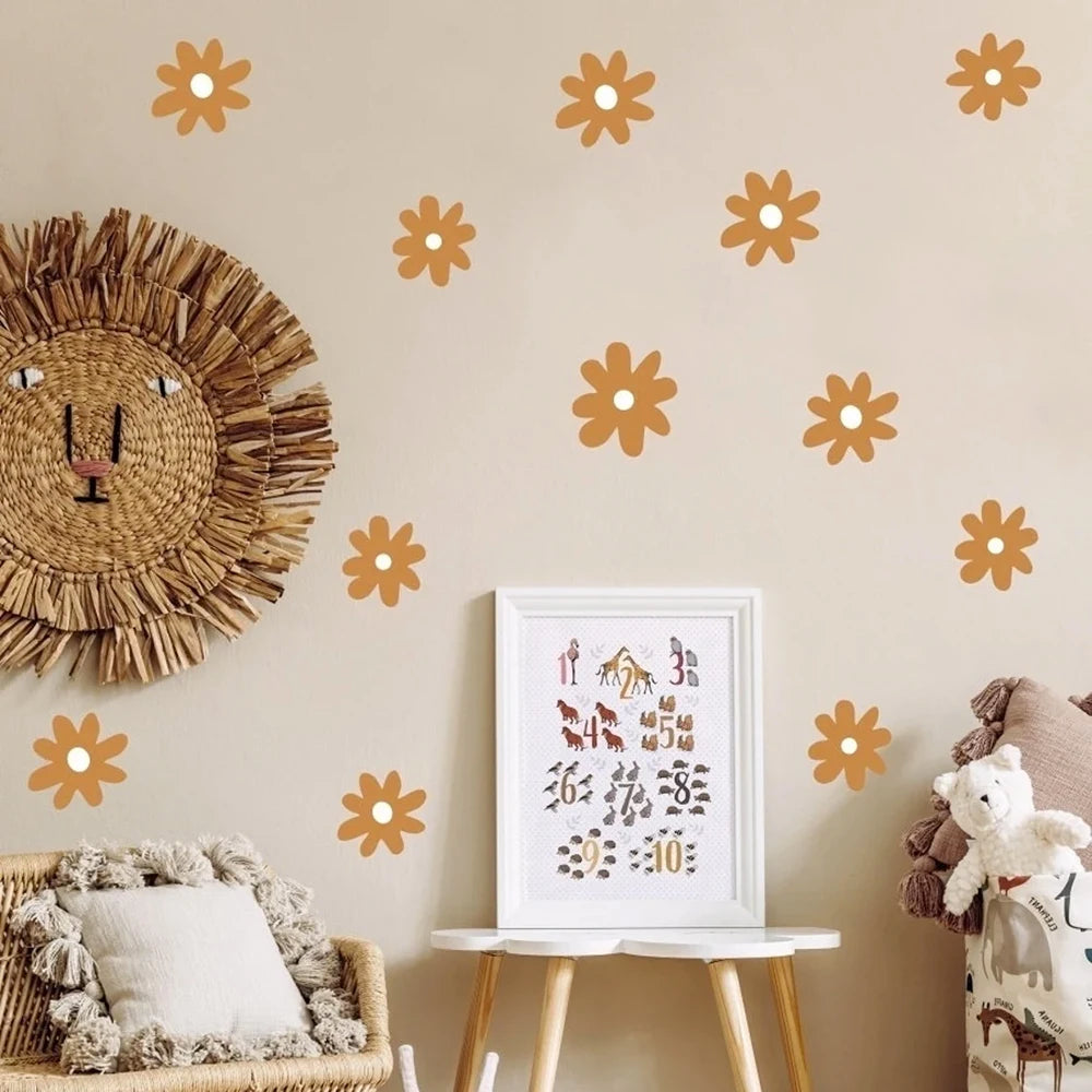 Boho Daisy Flowers Wall Decal