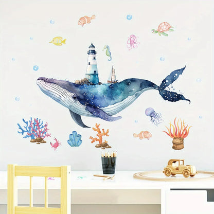 Marine Whale Beacon Wall Decal