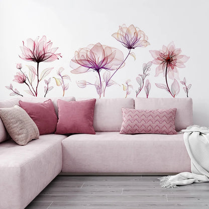 Creative Pink Floral Wall Decal