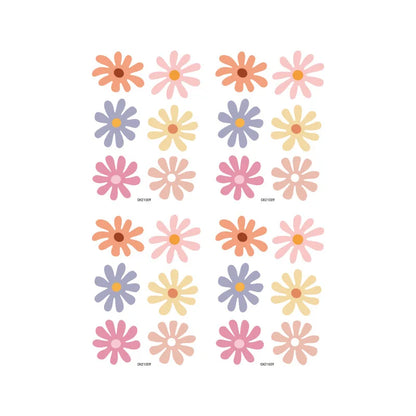 Boho Multicolor Daisy Floral Wall Decal