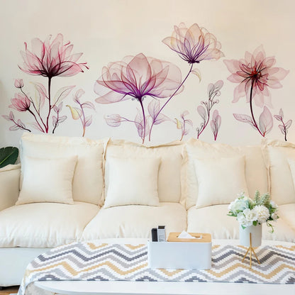 Creative Pink Floral Wall Decal