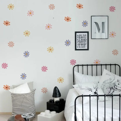 Boho Multicolor Daisy Floral Wall Decal